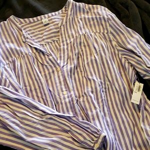 Striped button up blouse